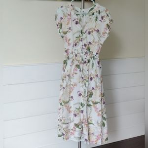 Lucky Brand Floral Vneck Midi Dress, size XS, NWOT
